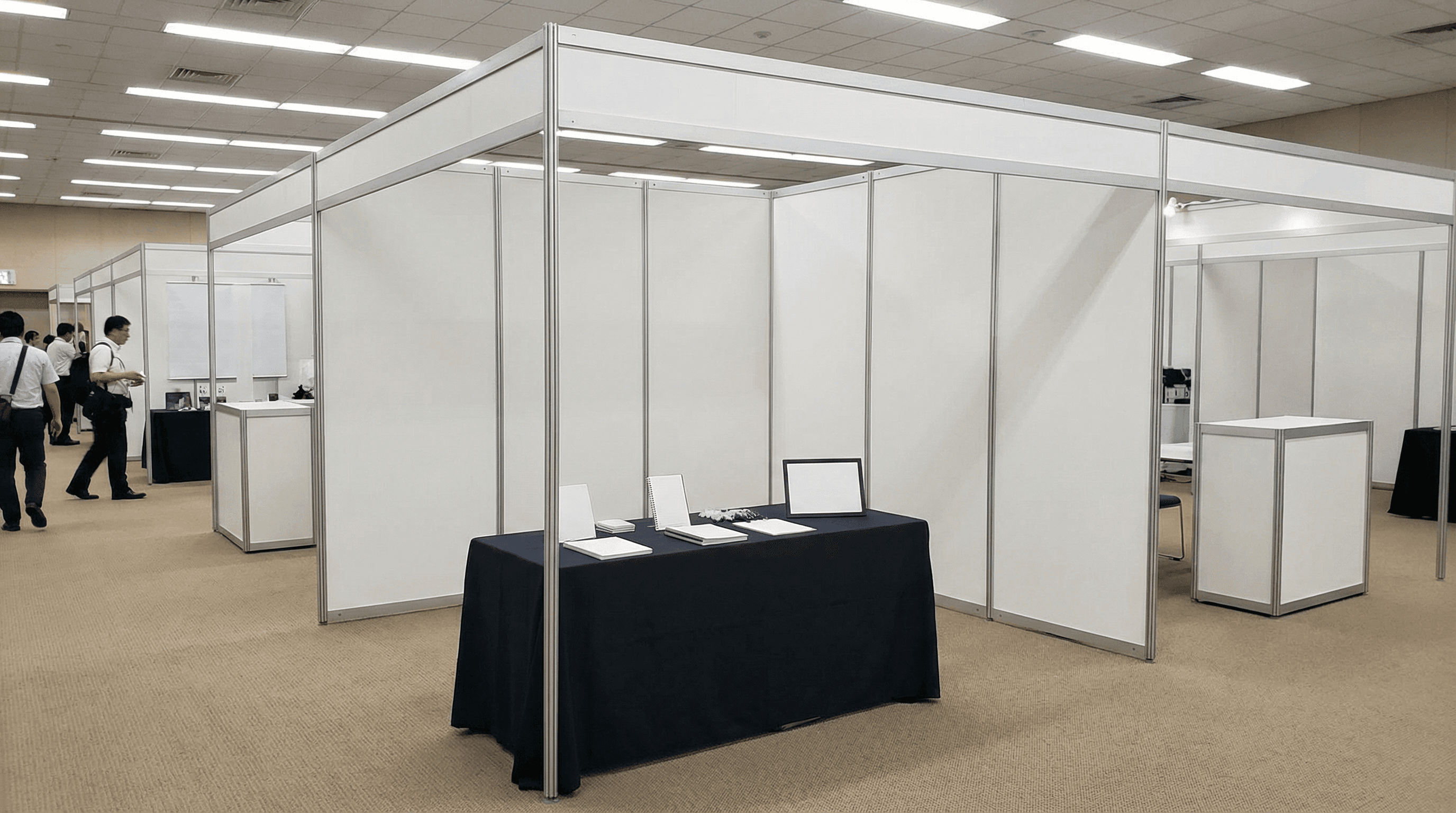 目立たない通常の展示会ブース写真（Before）